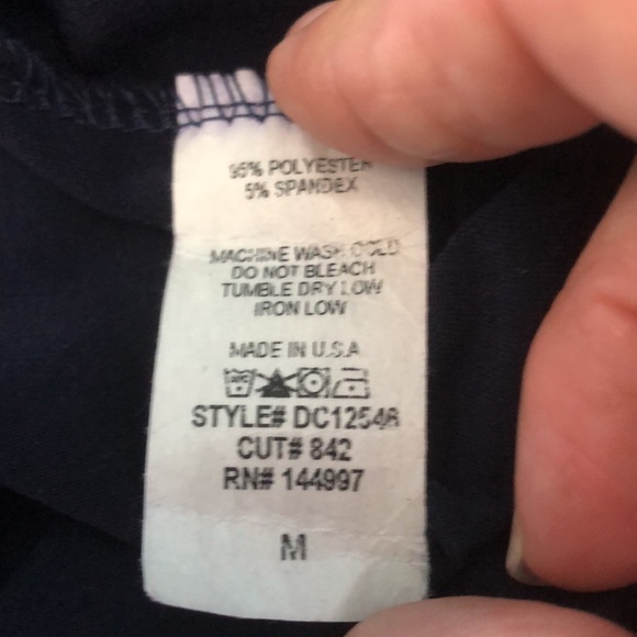 BLUE S NAVY BLUE TANK TOP•BEADED COLLAR TRIM•BACK CUTOUT WITH TIE AT NECK•sz M - Picture 10 of 11